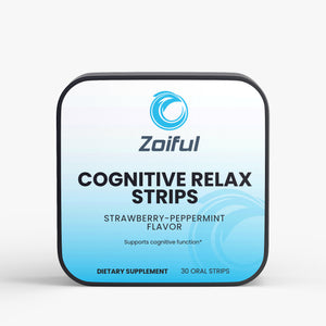 Cognitive Relax Strips tin with L-Theanine, GABA and Vitamin B6 for calm focus support