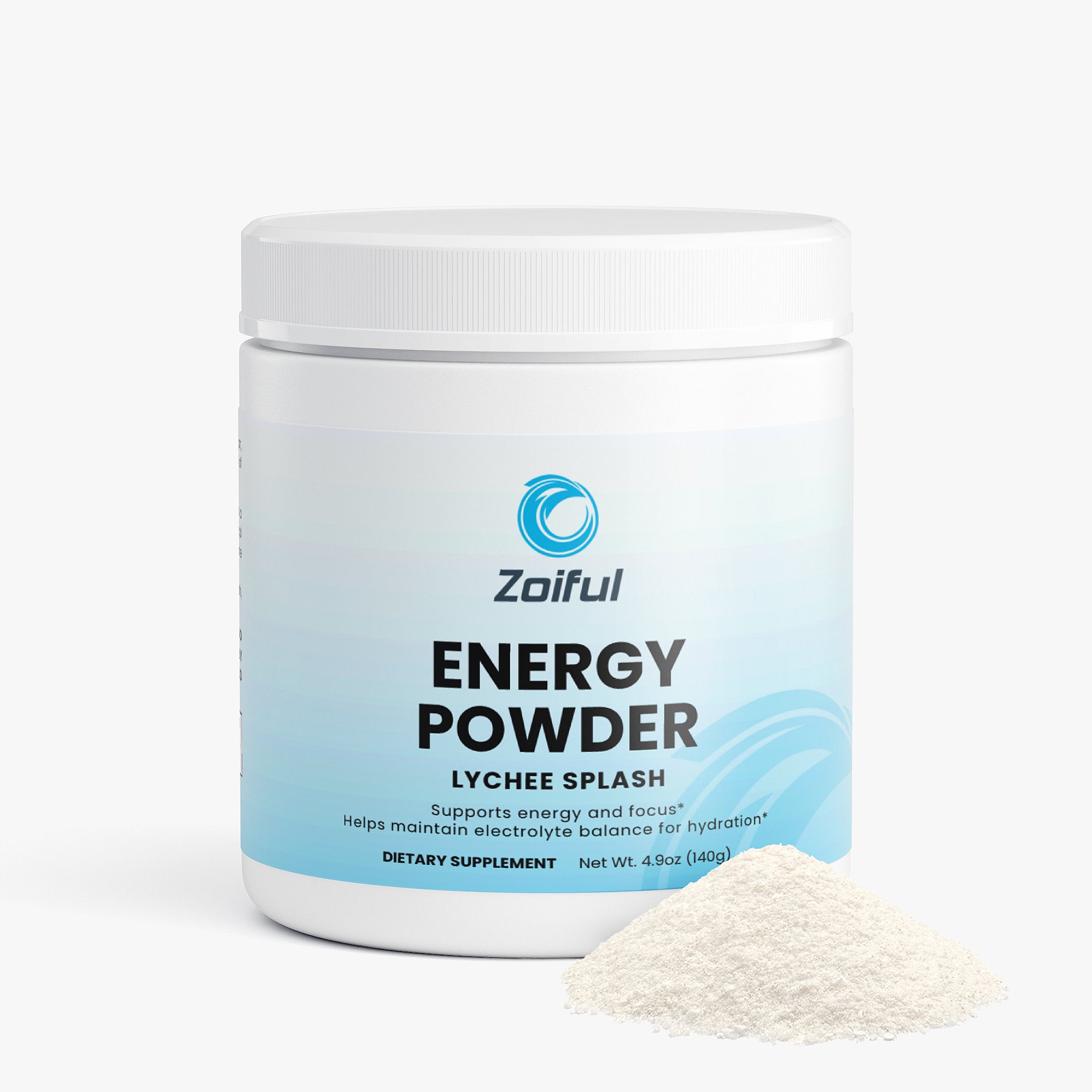 Energy Powder Lychee Splash supplement facts and ingredients label