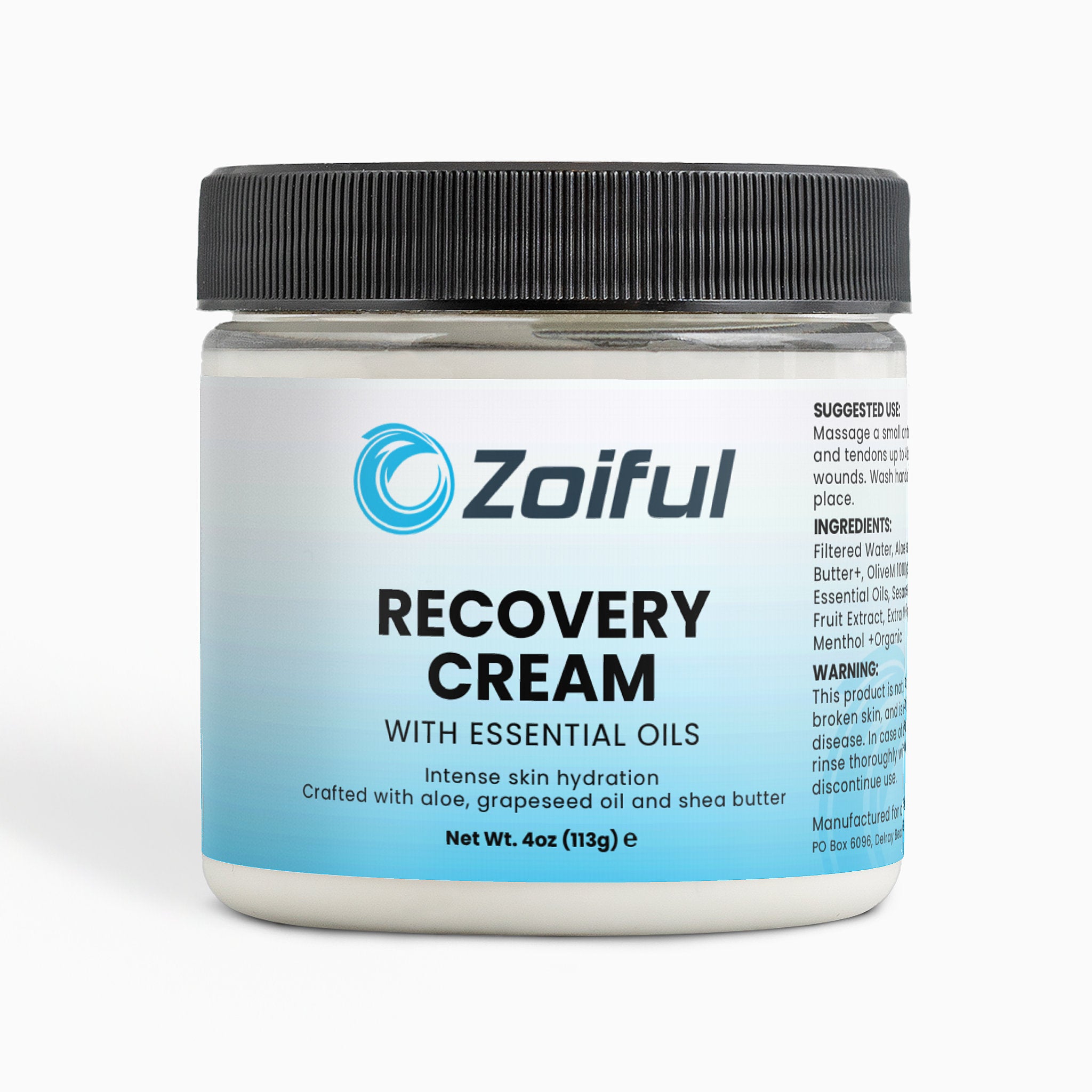 Recovery Cream aloe body cream jar for dry, stressed skin