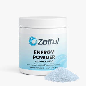 Energy Powder Cotton Candy supplement facts and ingredients label