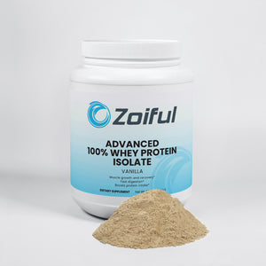 Advanced 100% Whey Protein Isolate (Vanilla) — product label detail (panel 3)