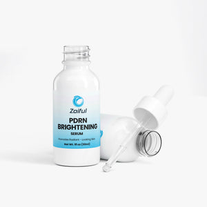 PDRN Brightening Serum packaging with peptide and hydrating serum details