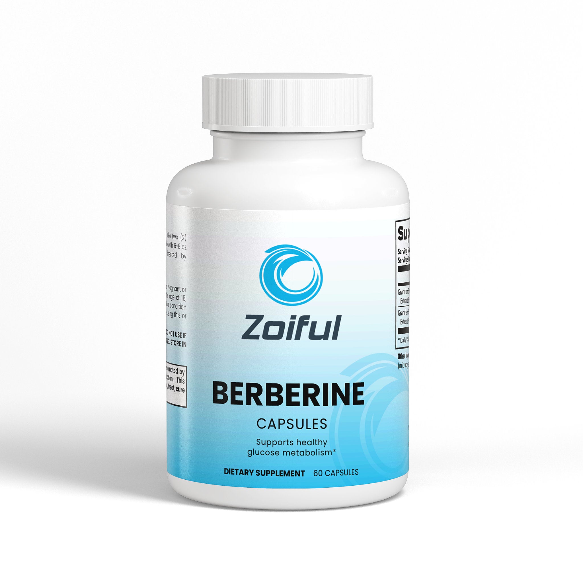 Berberine capsules bottle for metabolic health support and weight management support