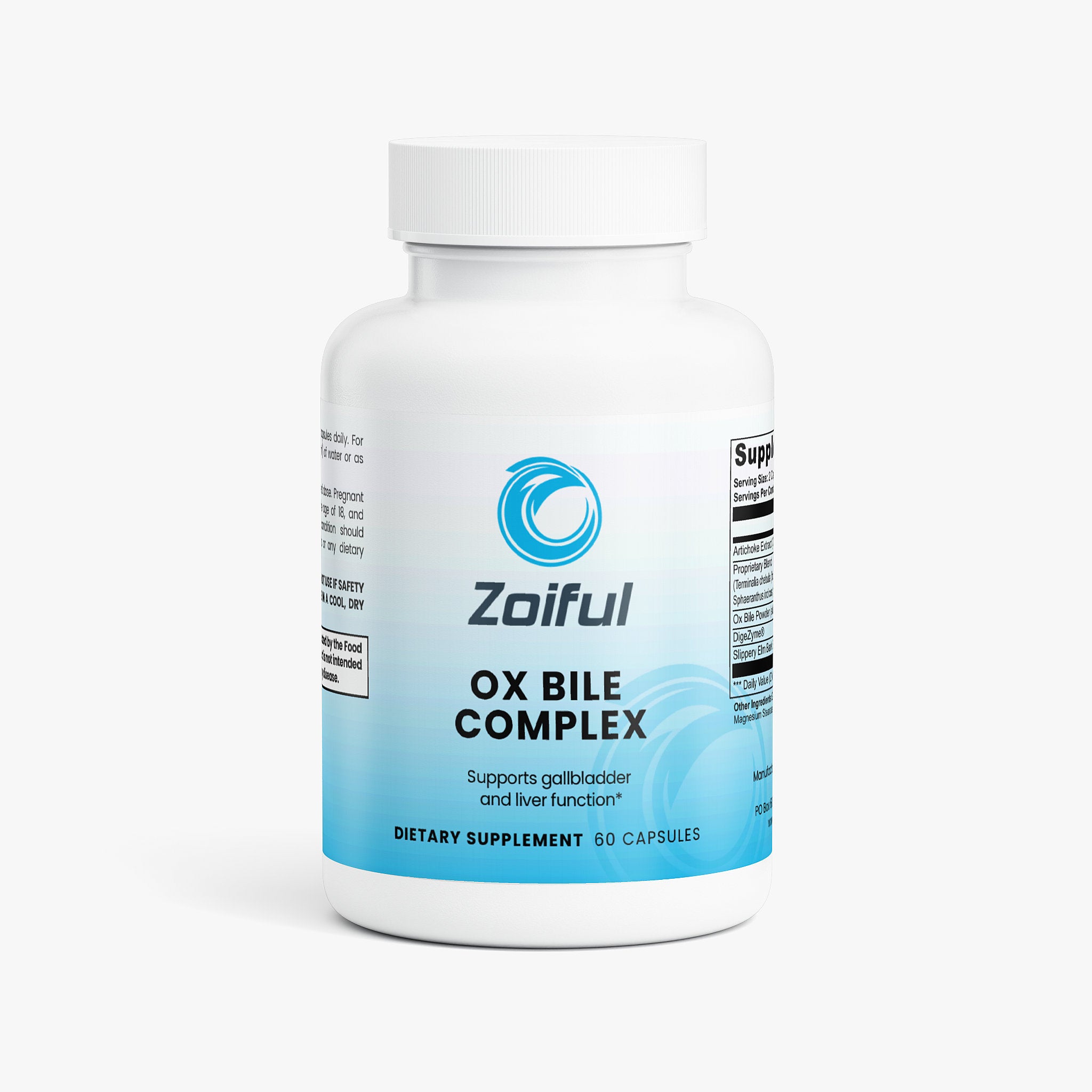 Ox Bile Complex bottle front label digestive support capsules