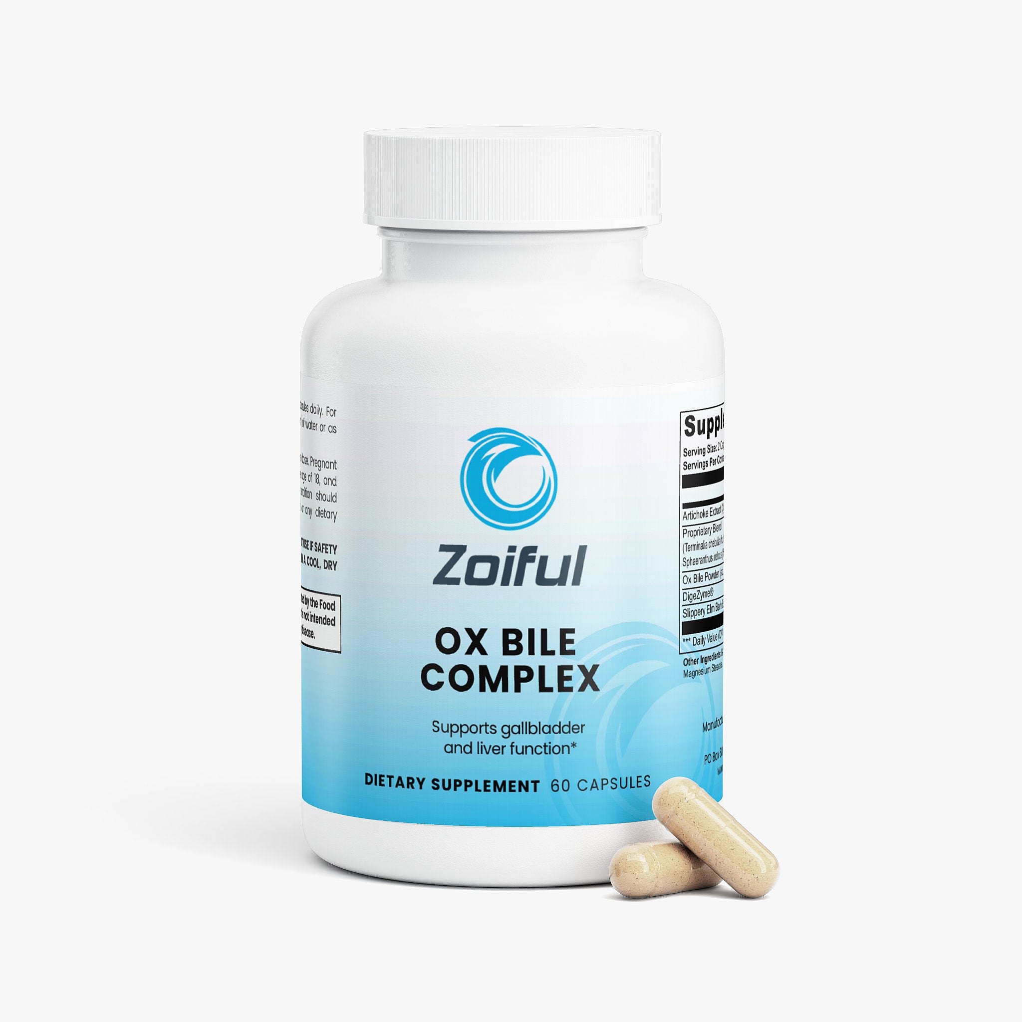 Ox Bile Complex supplement bottle for fat digestion support