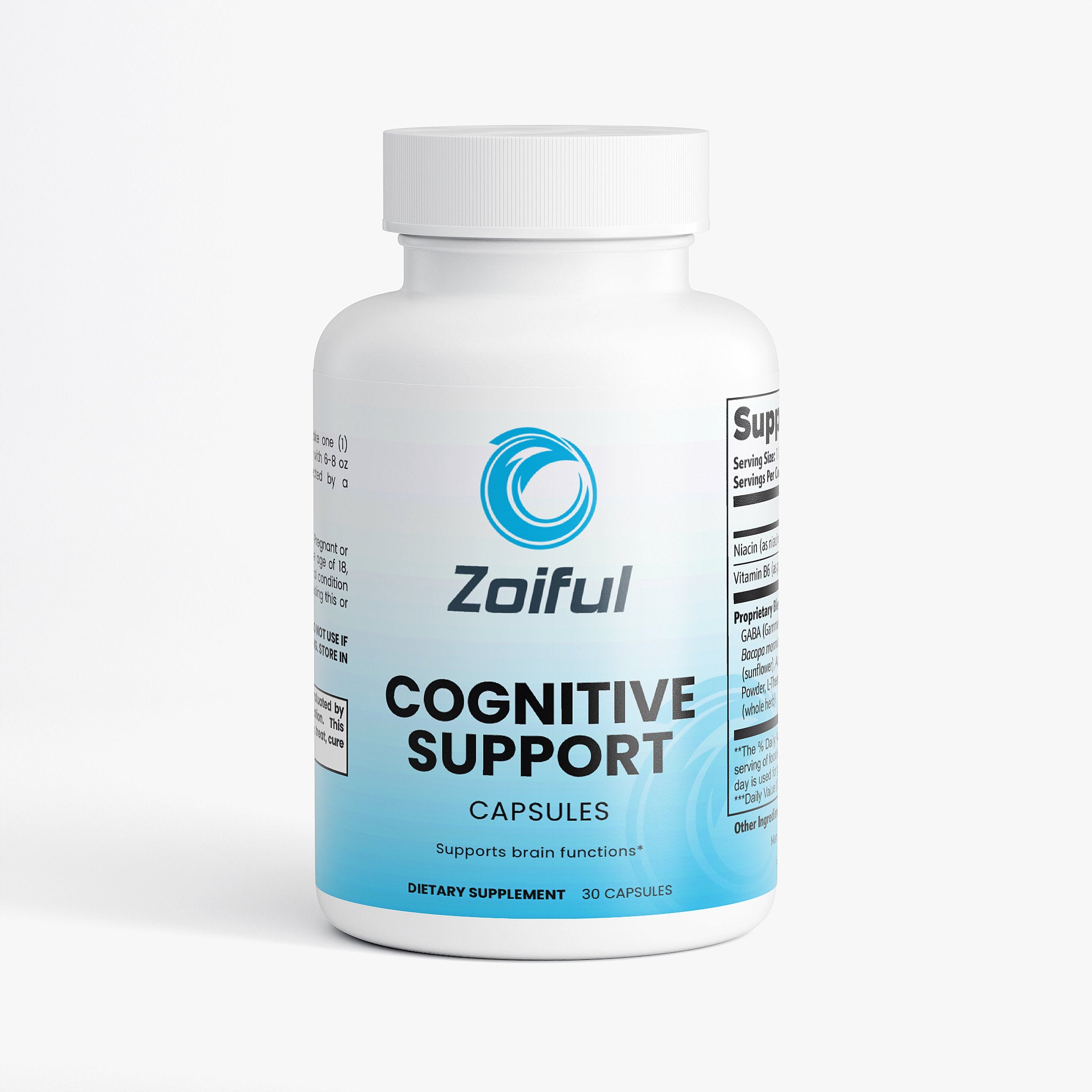 Cognitive Support capsules bottle for focus, mental clarity, and brain health support