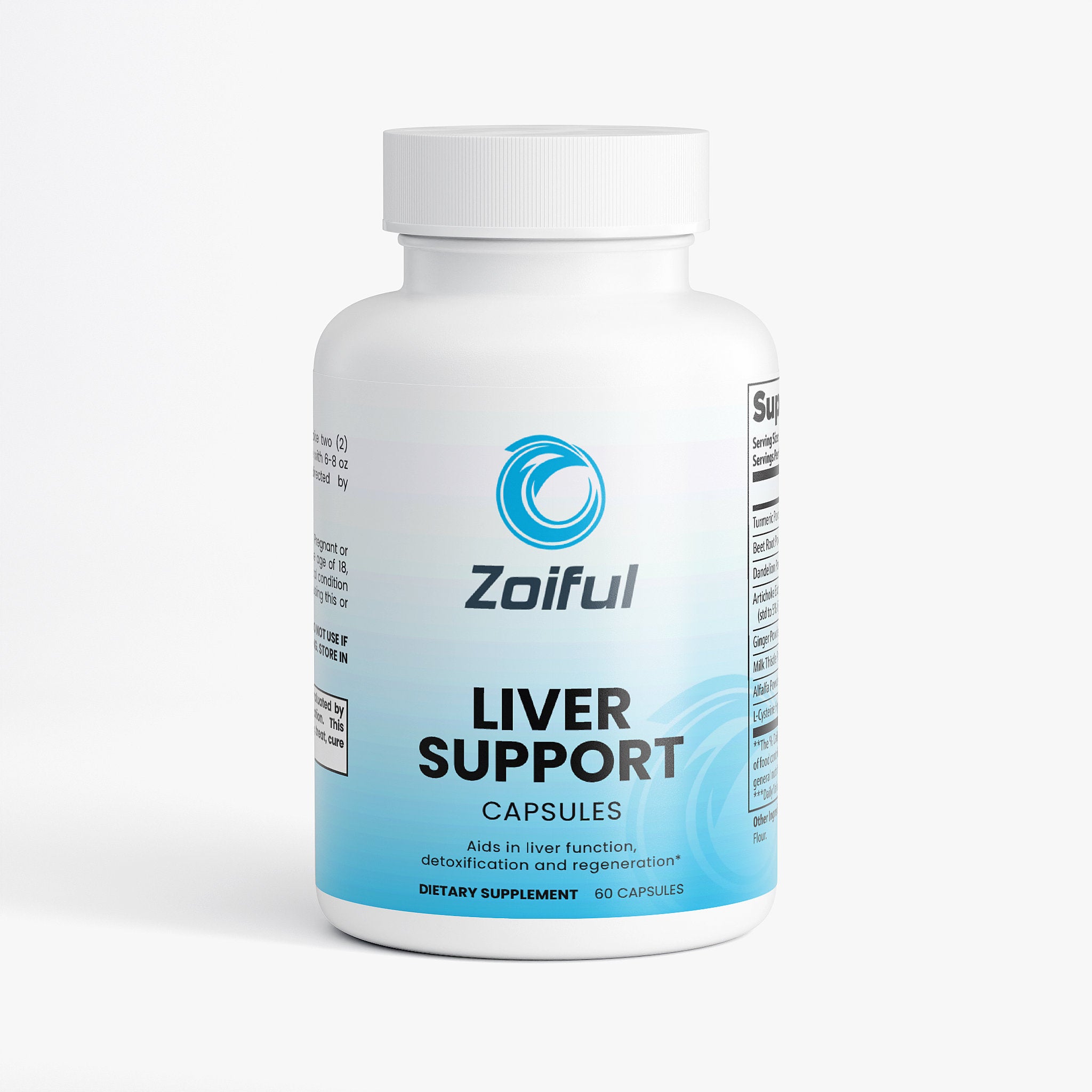 Liver Support supplement capsules bottle with turmeric, beet root and milk thistle