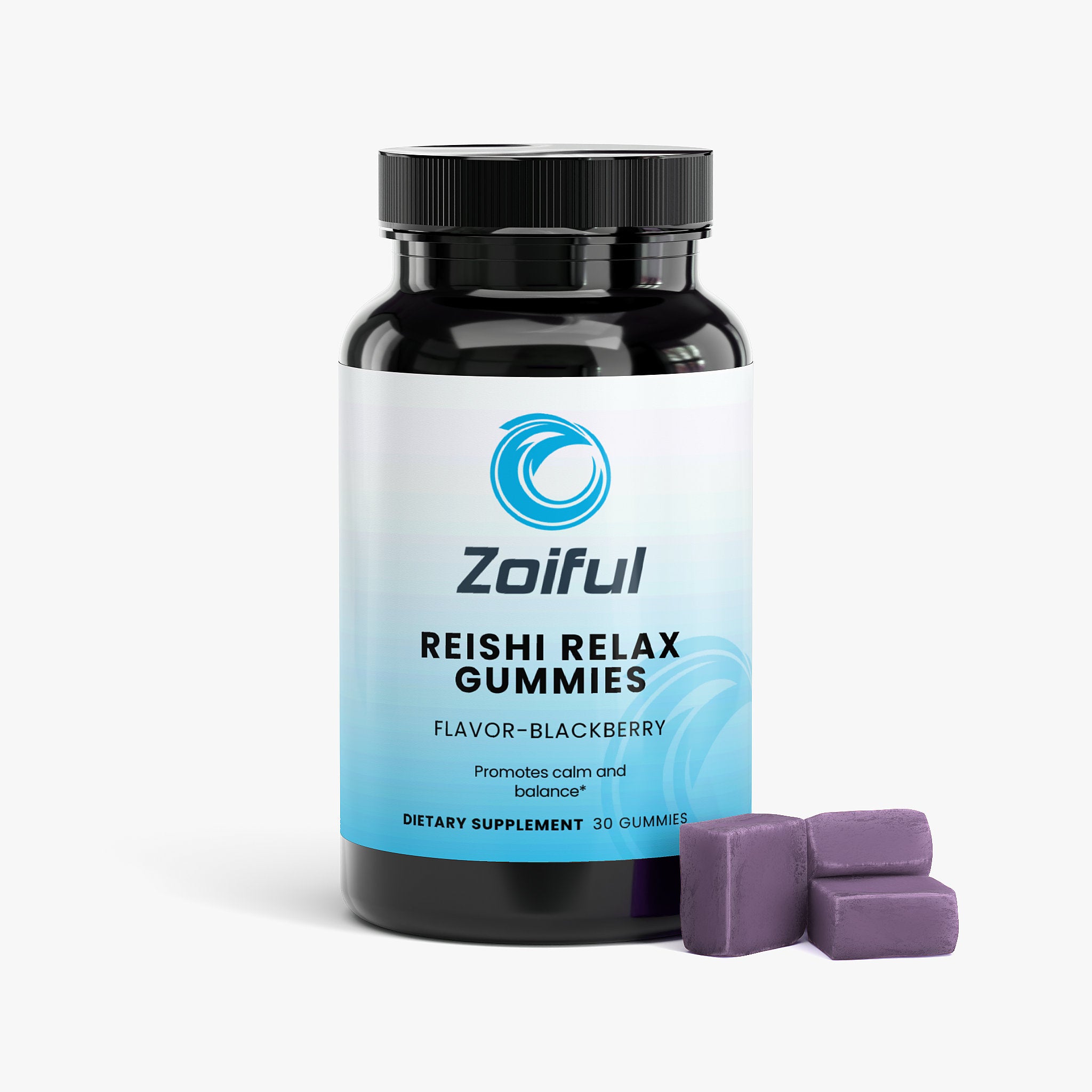Reishi Relax Gummies with reishi extract and L-theanine supplement facts