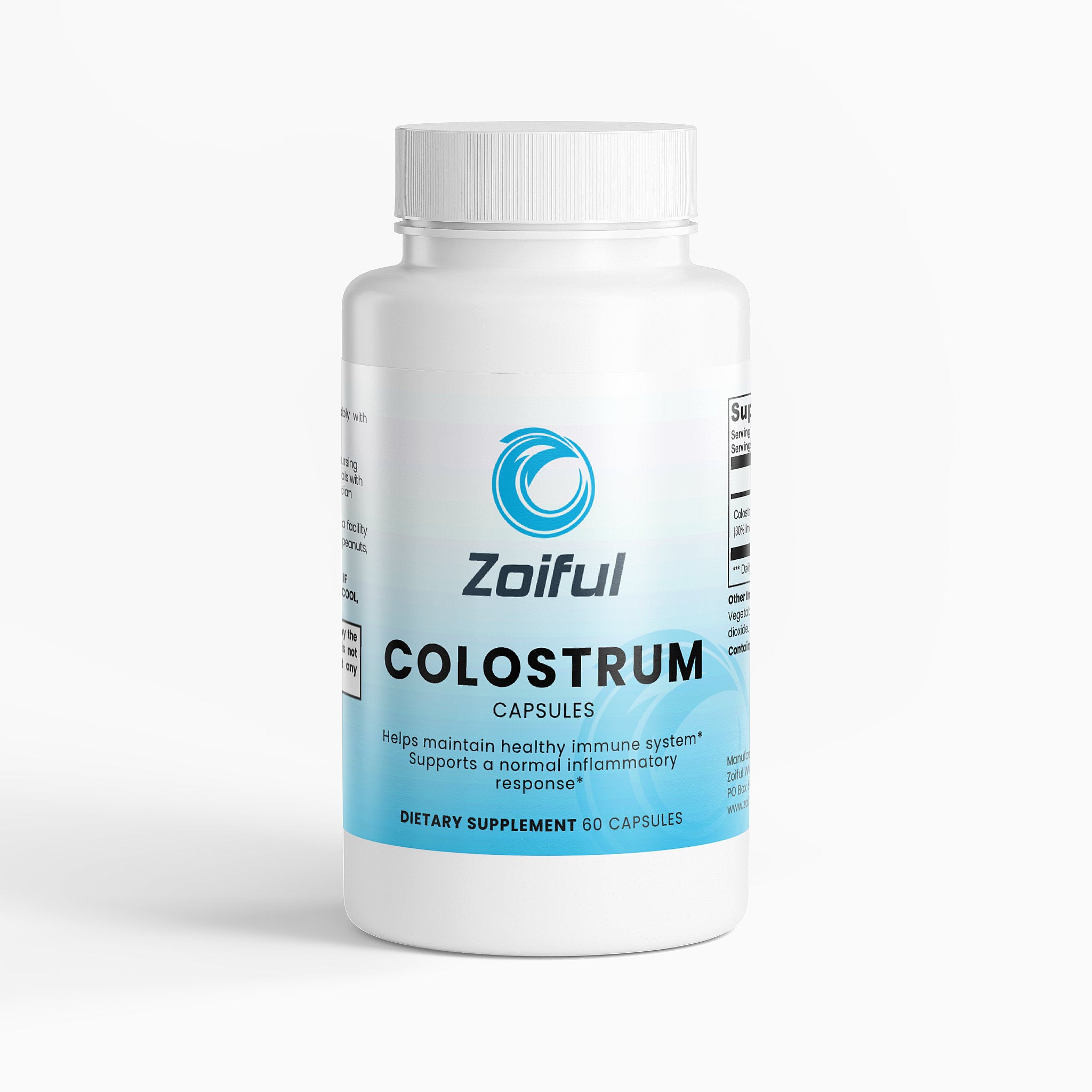 Colostrum Capsules 500mg 30% IgG bottle for gut health and immune support