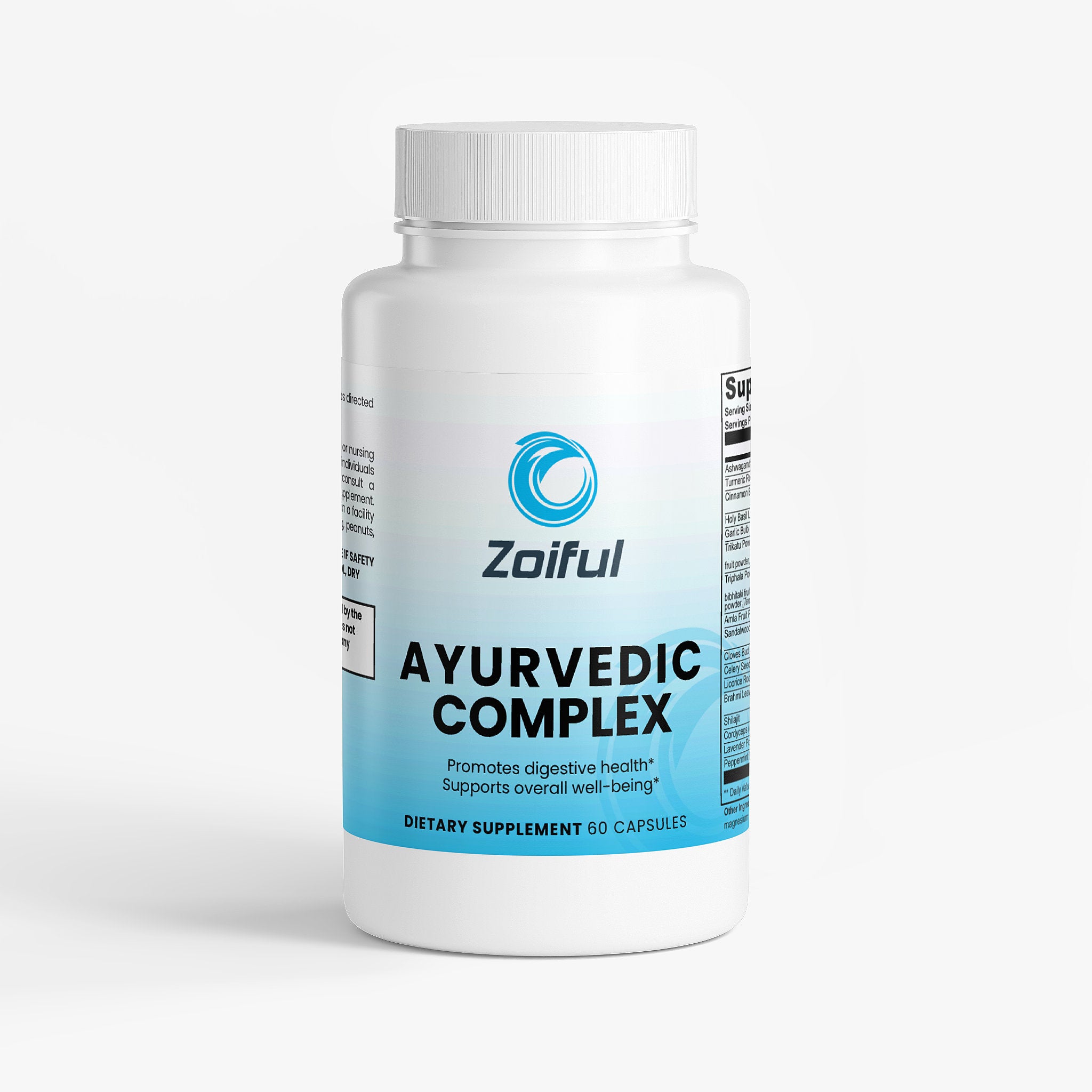 Ayurvedic Complex adaptogen blend capsules with ashwagandha, turmeric, and holy basil