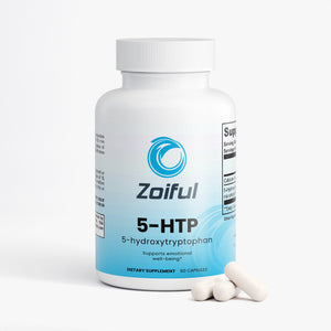 5-HTP serotonin support supplement bottle front label