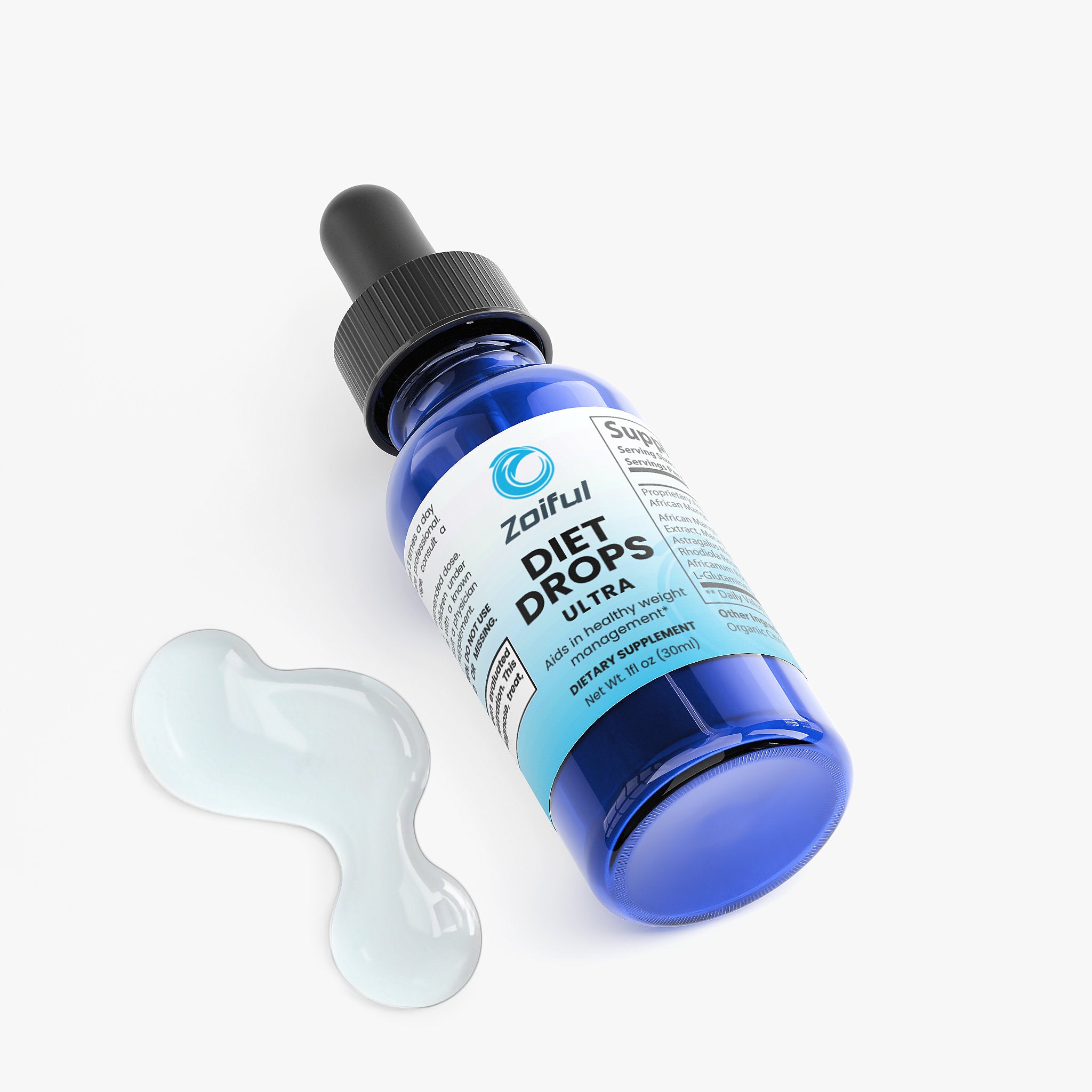 Diet Drops Ultra liquid weight management drops bottle angled product image