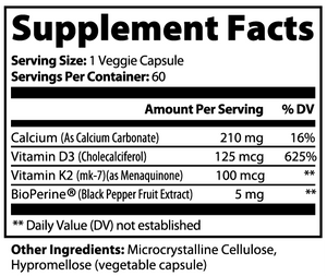 Bone & Heart Support 60 capsule D3 K2 calcium formula product image