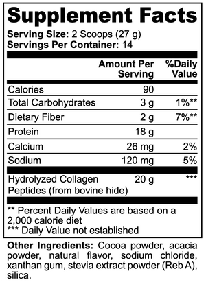 Gluten-free non-GMO grass-fed collagen peptides powder chocolate packaging