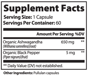 Zoiful Wellness organic ashwagandha capsules packaging close-up