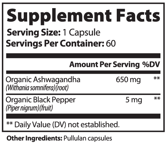 Zoiful Wellness organic ashwagandha capsules packaging close-up