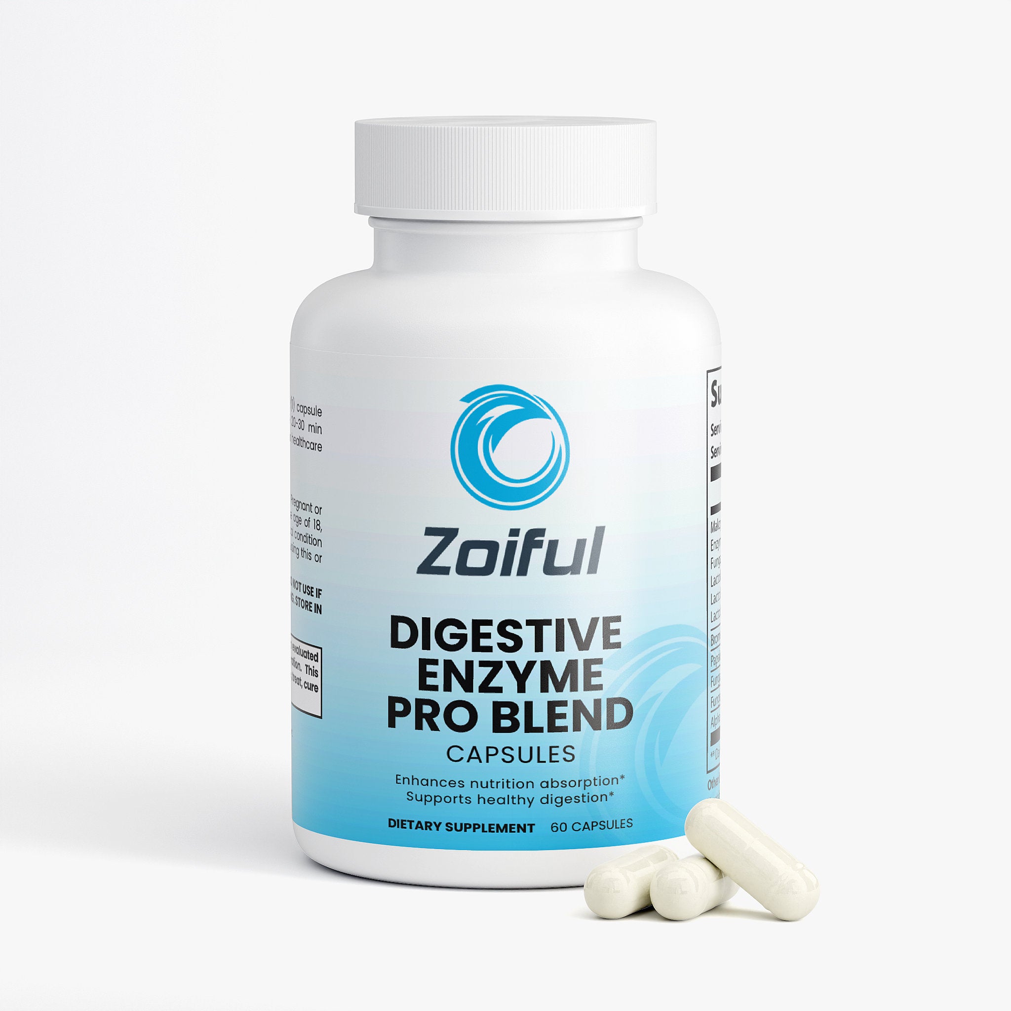 Digestive Enzyme Pro Blend capsules supplement for protein fat and carb digestion support