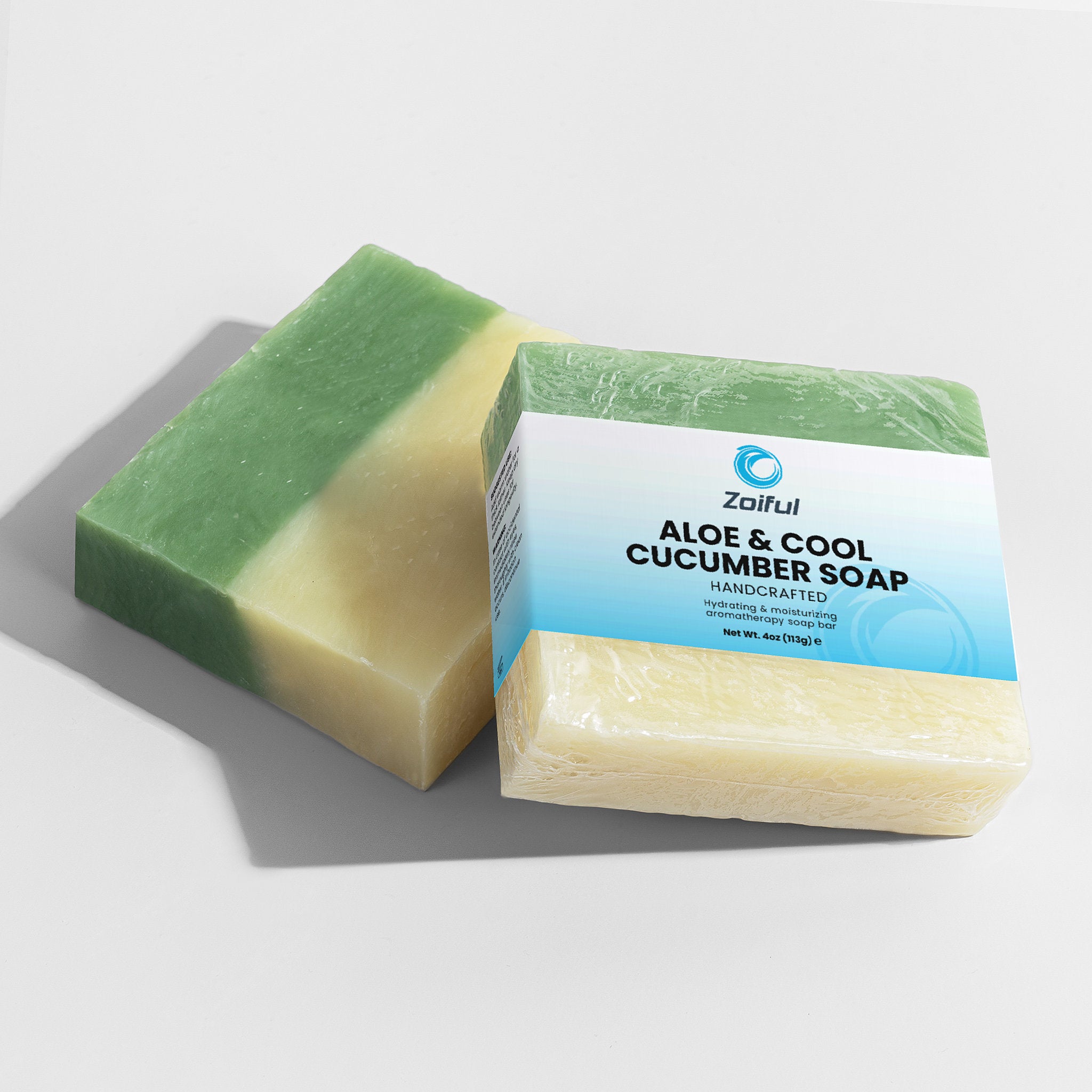 Aloe & Cool Cucumber Soap lifestyle image showing gentle refreshing bar soap use