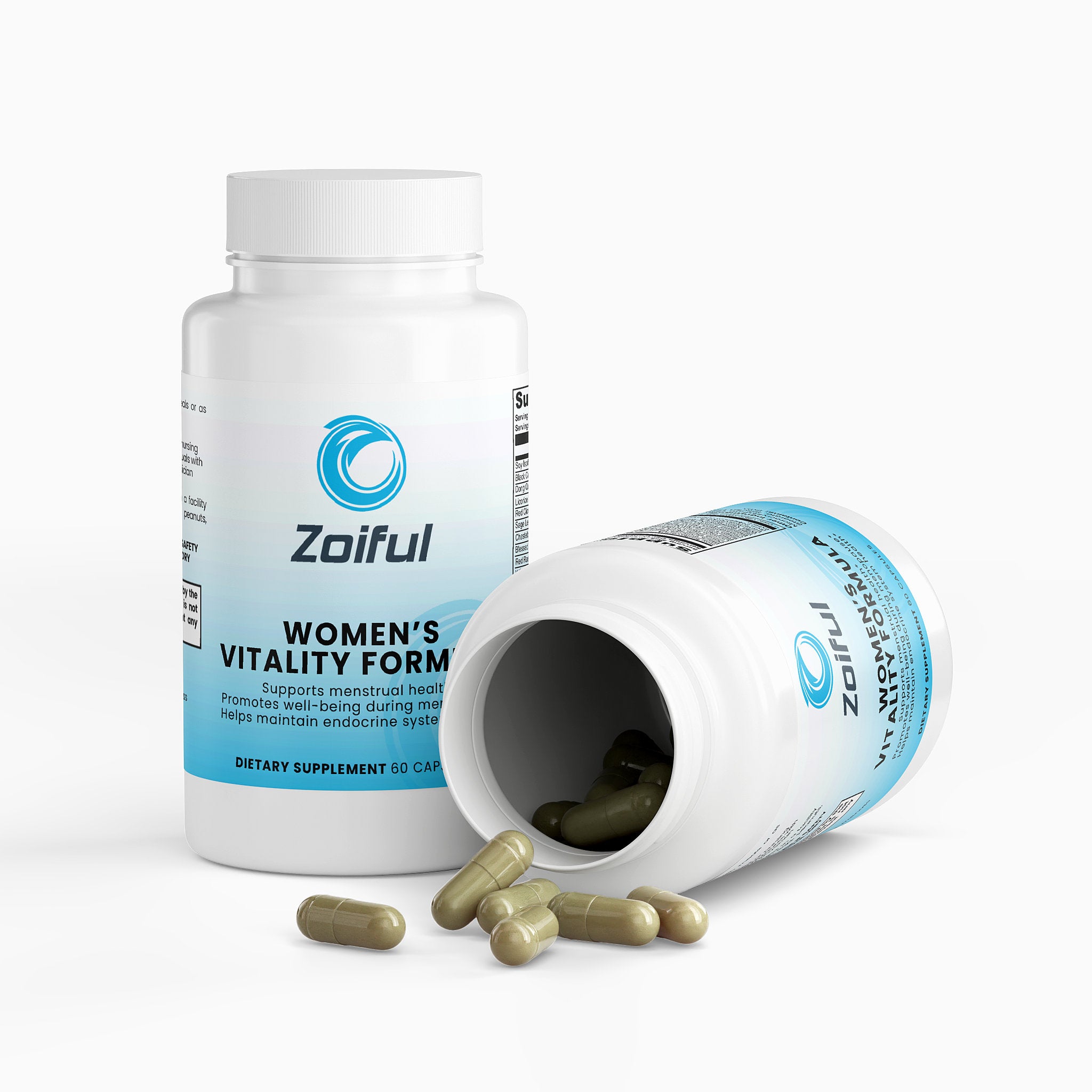Women's Vitality Formula ingredients and supplement facts bottle label