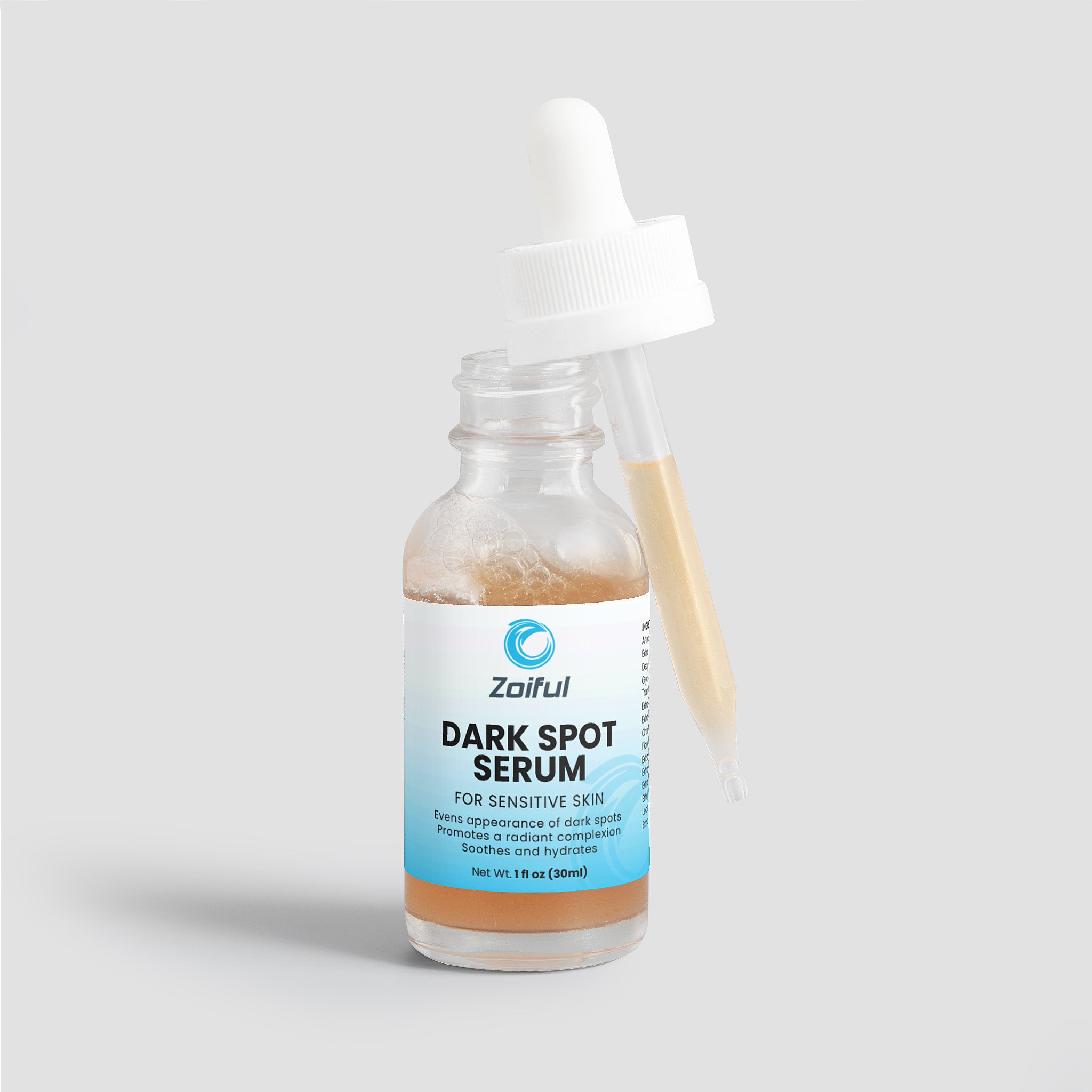 Vegetarian and vegan friendly facial serum for uneven-looking skin tone