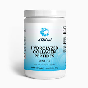 Grass-Fed Hydrolyzed Collagen Peptides powder jar front label unflavored bovine collagen types 1 and 3