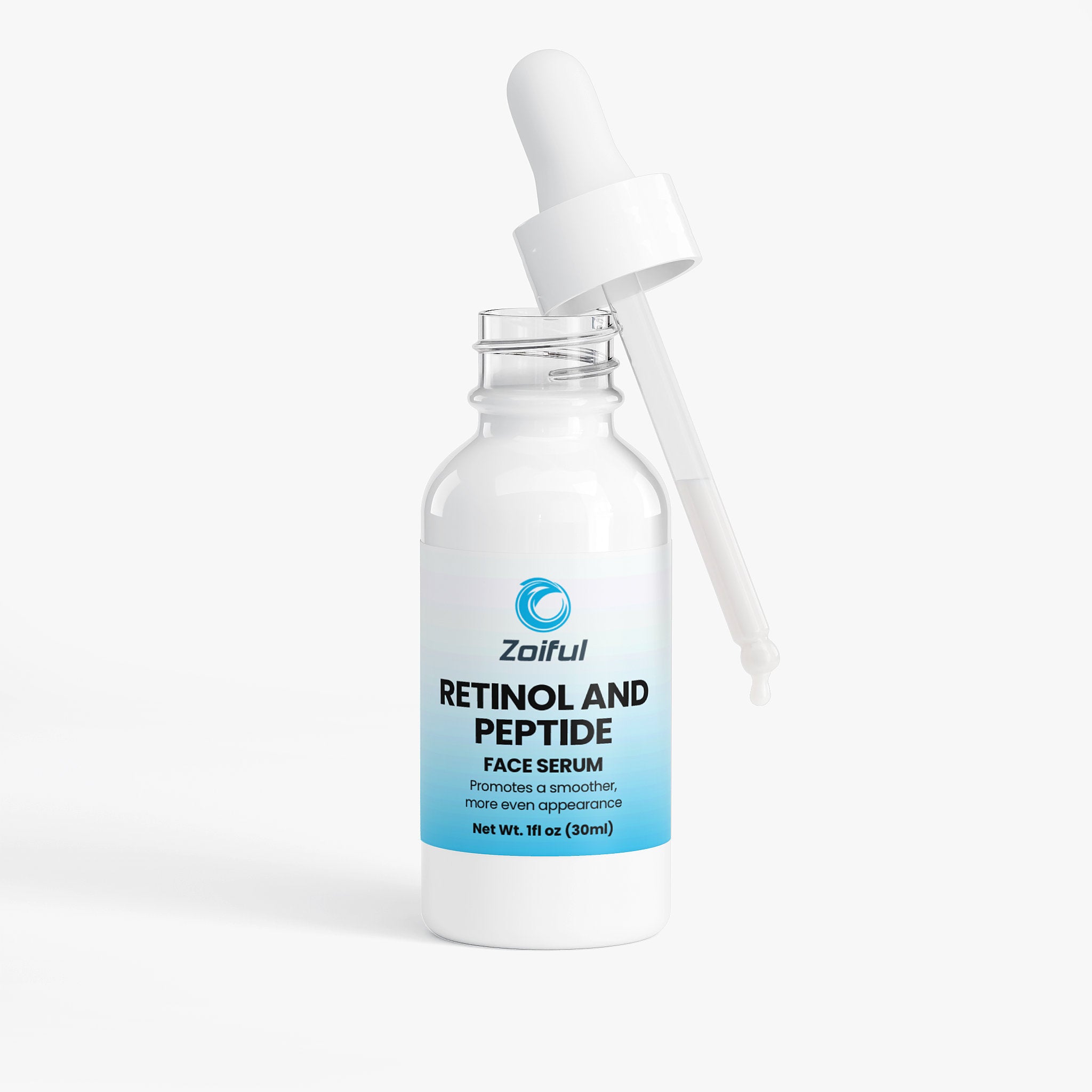 Retinol and Peptide Face Serum close-up with lightweight silky night serum texture