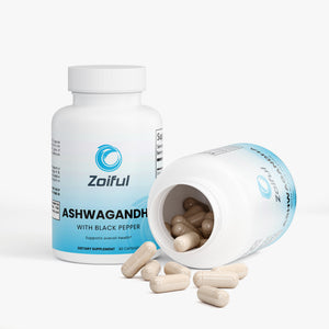 Organic ashwagandha with black pepper capsules side label details