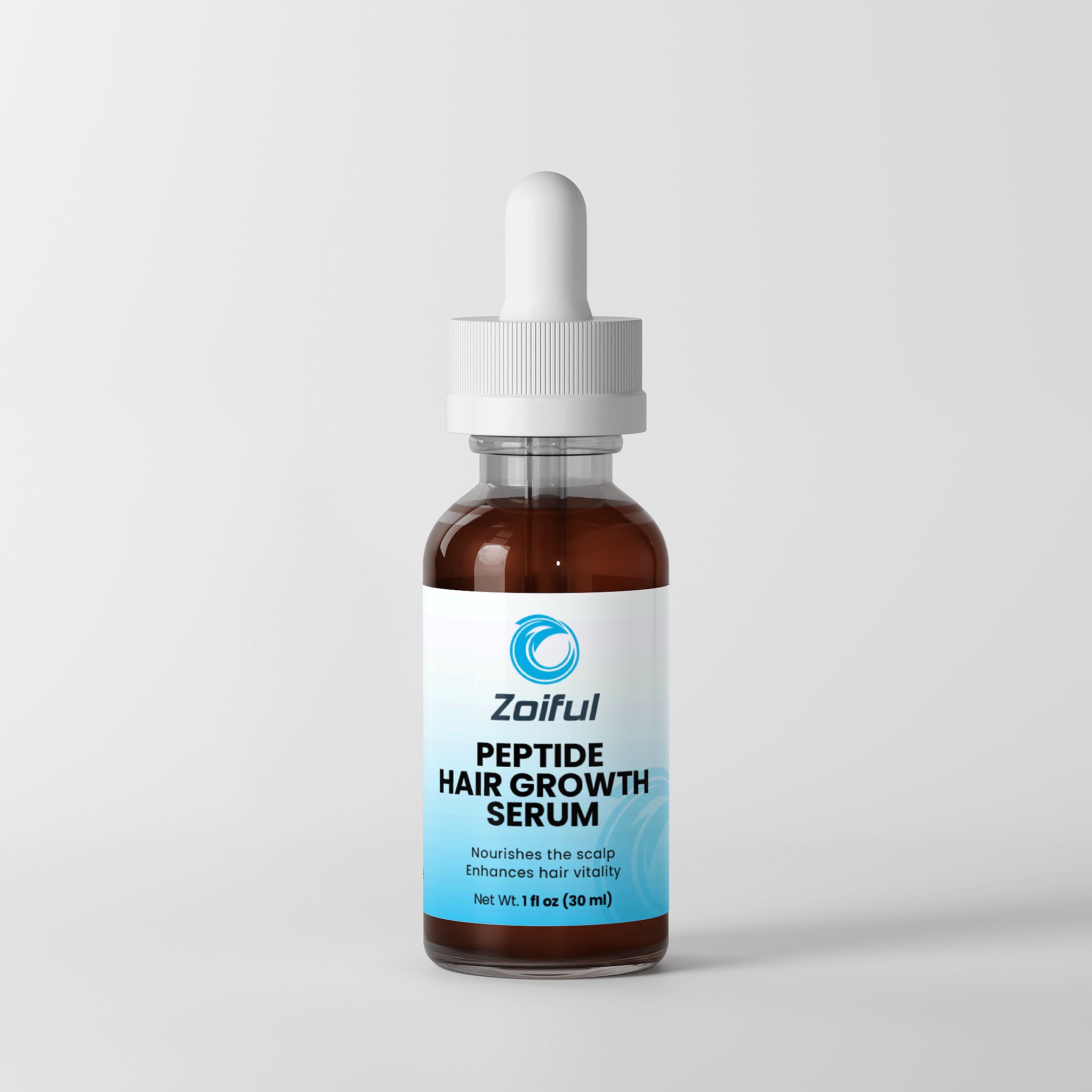 Peptide scalp serum texture and bottle for thinning-looking hair and daily scalp care