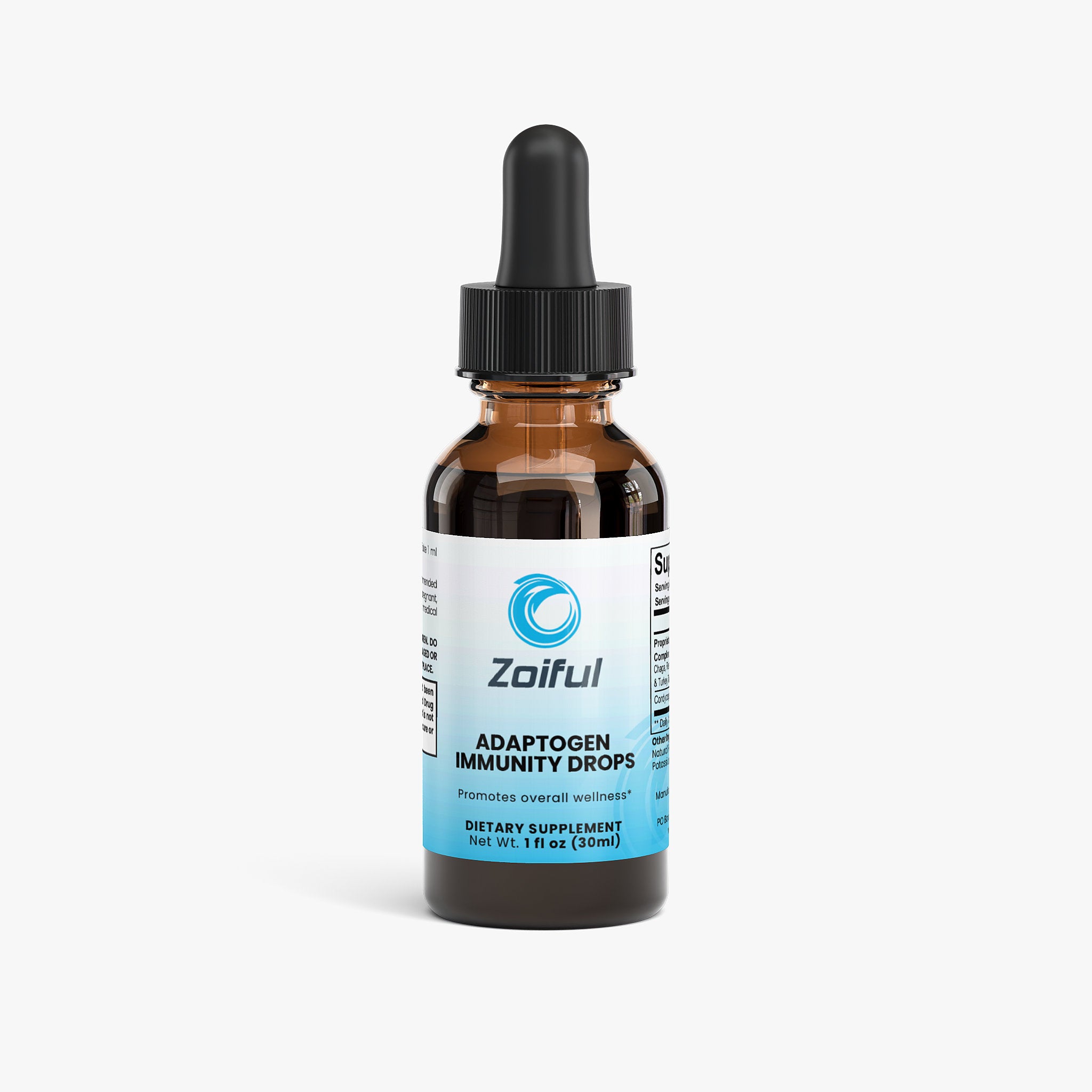 Adaptogen Immunity Drops mushroom drops bottle front label