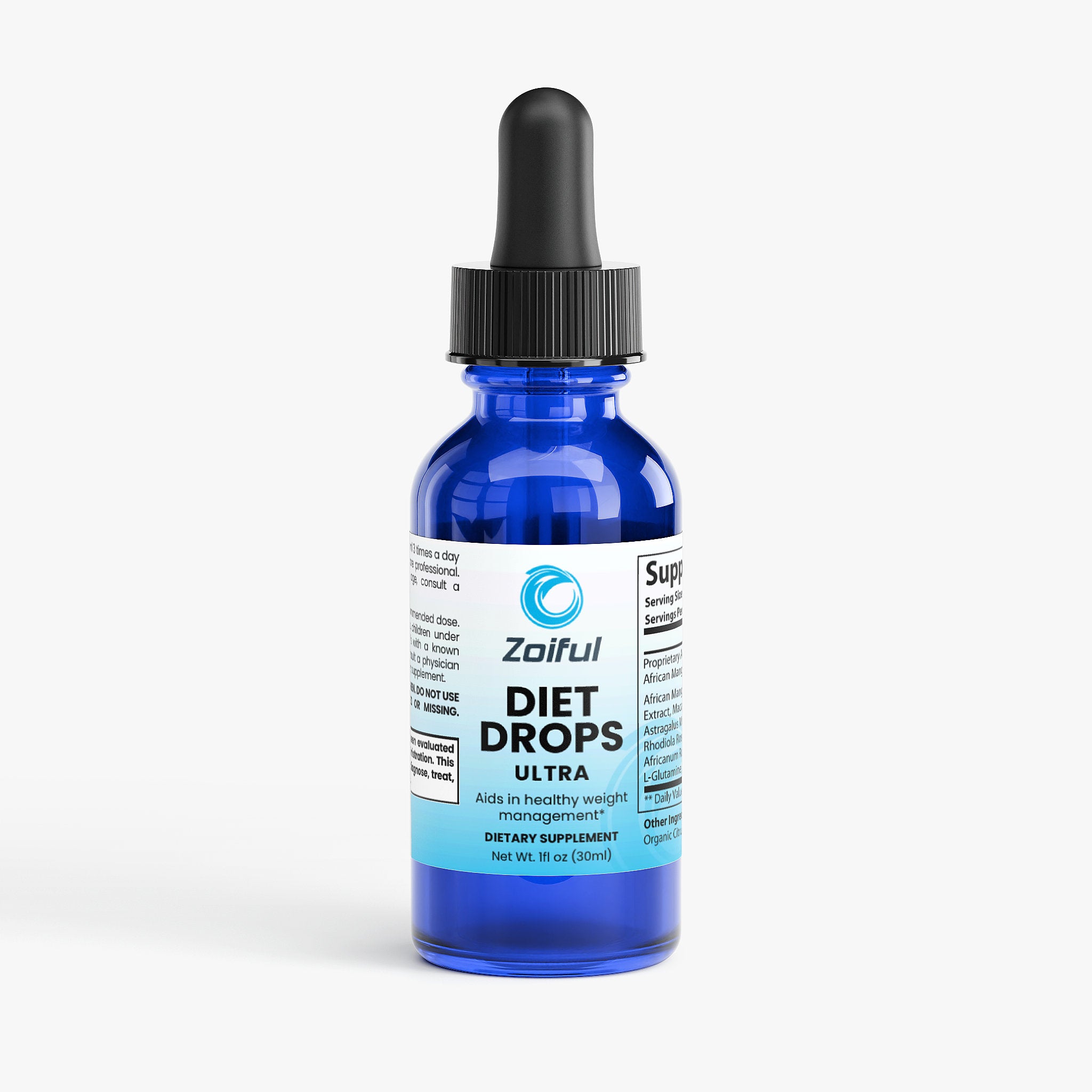 Diet Drops Ultra 1 oz bottle african mango metabolism support supplement front view