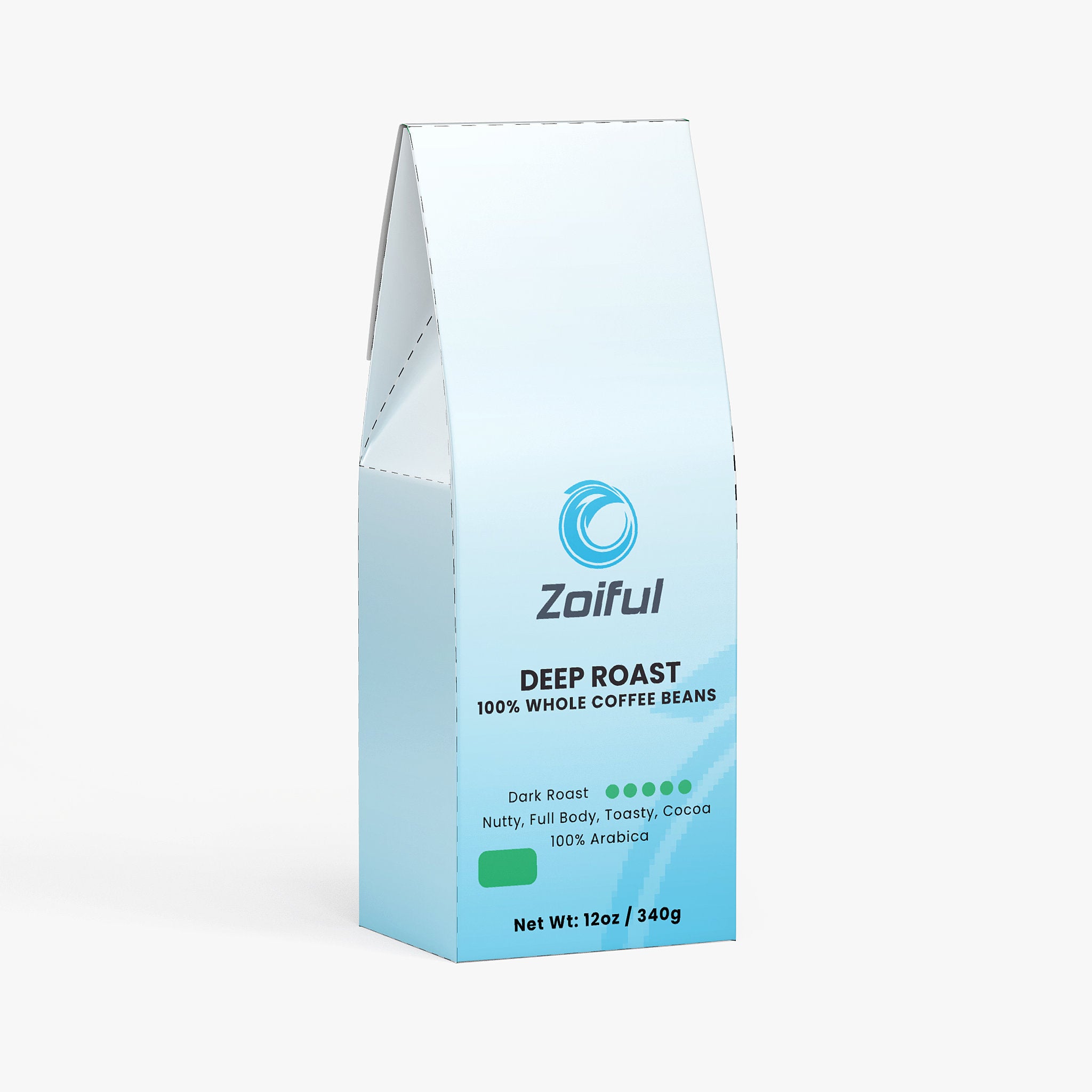 Deep Roast Coffee dark roast whole bean bag with low acid Brazilian-Mexican Arabica blend