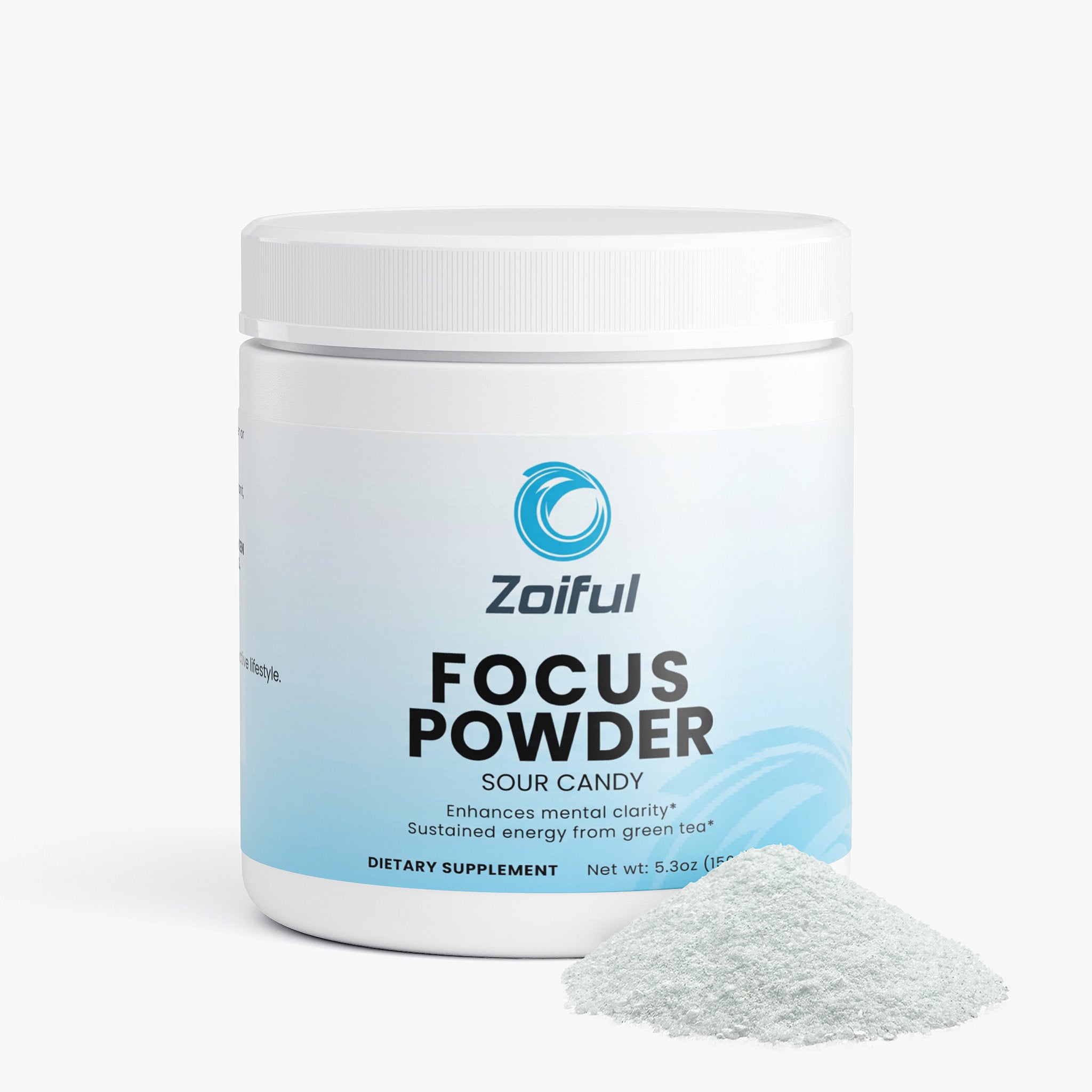 Focus Powder Sour Candy mental clarity supplement label close-up