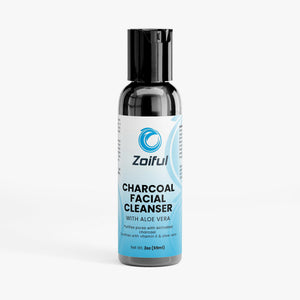 Charcoal Facial Cleanser activated charcoal face wash bottle by Zoiful Wellness