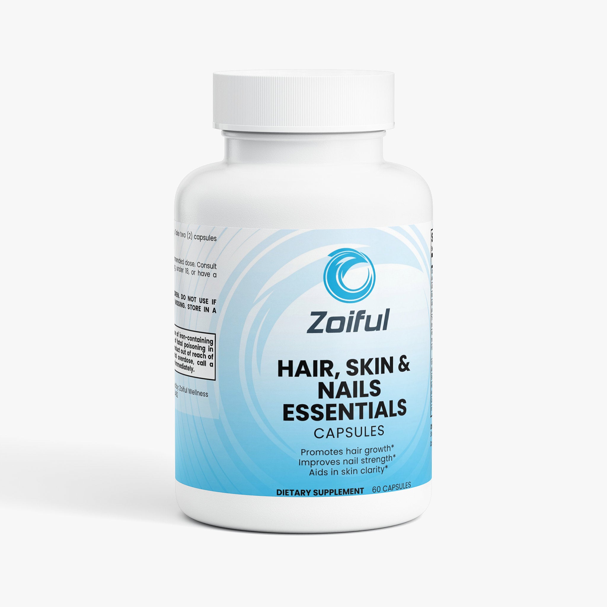 Hair Skin and Nails Essentials capsules bottle front label for beauty-from-within support
