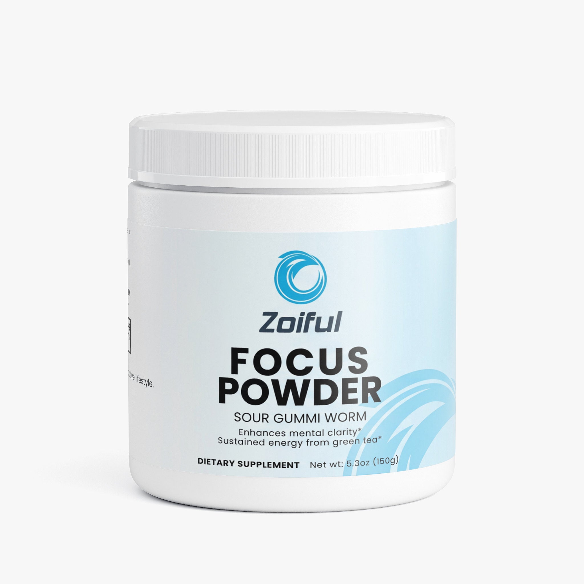 Focus Powder Sour Gummi Worm clean focus powder tub front label