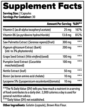 Prostate Support 60 capsule bottle for daily prostate support supplement routine