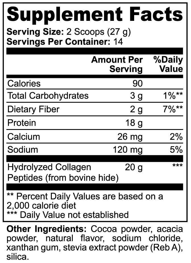 Gluten-free non-GMO grass-fed collagen peptides powder chocolate packaging